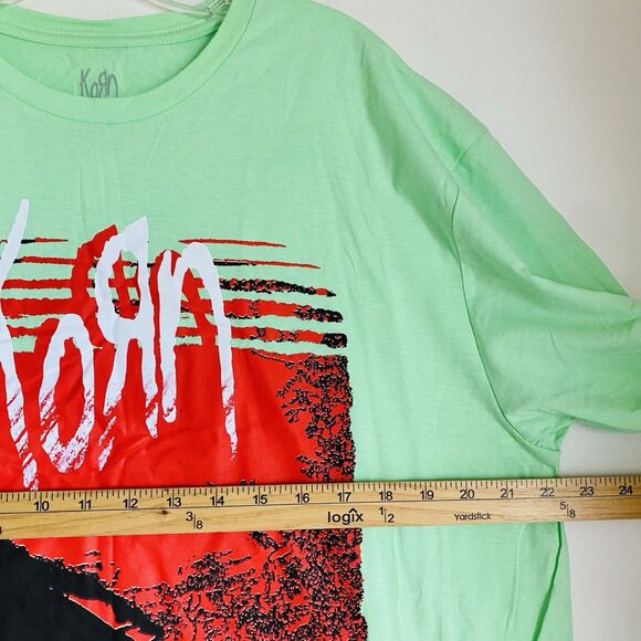 Official KoRn T-shirt Men XL Green Graphic Print Mad Engine Nu Metal - Picture 4 of 5